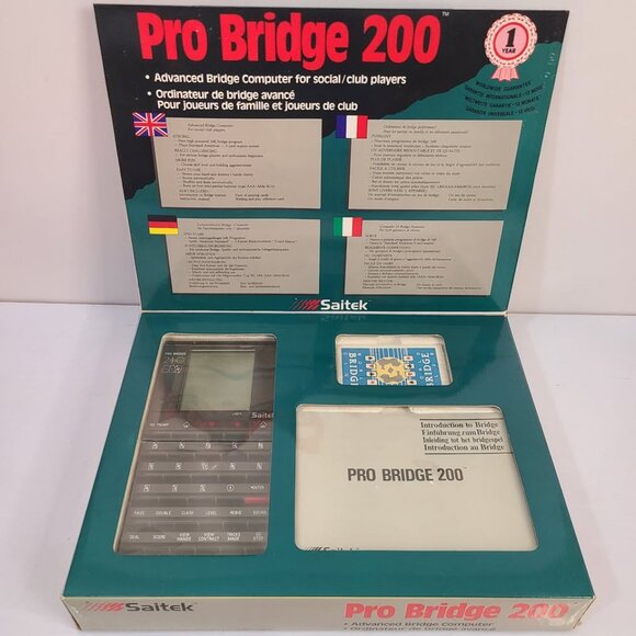 Vintage New 1989 Saitek Pro Bridge 200 Advanced Bridge Computer Game New - Picture 2 of 6